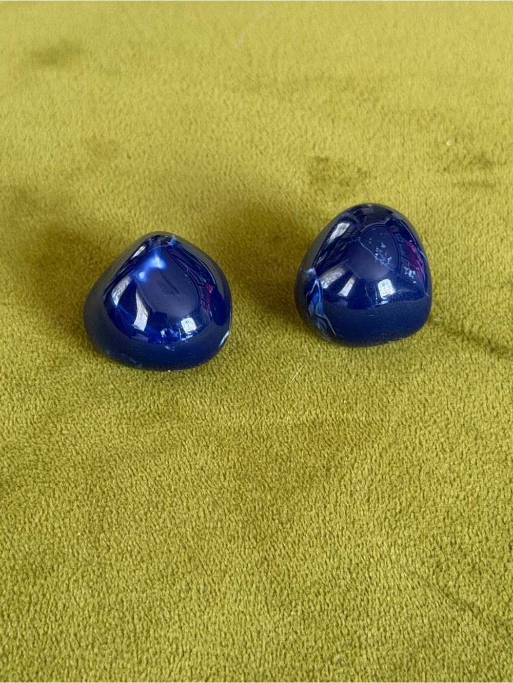 RARE Cult Gaia Blue Petra Lapis Marble Resin Chunky Stud Earrings